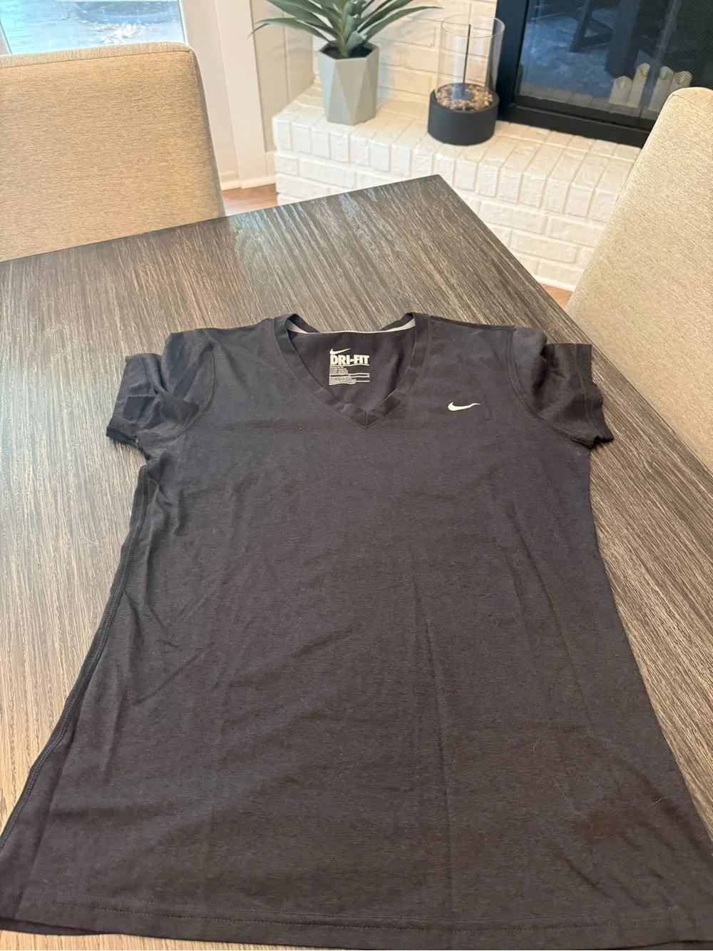 Nike Black Dri-FIT V-Neck Short Sleeve Tee